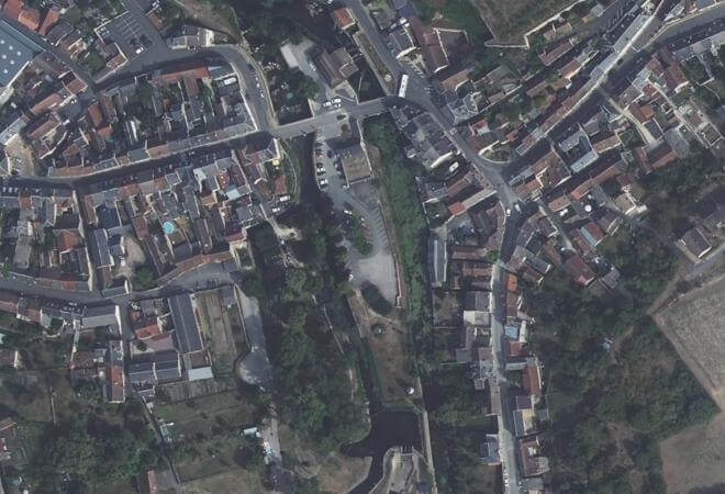 Vue aérienne Marché de Châteauneuf-sur-Cher, Châteauneuf-sur-Cher