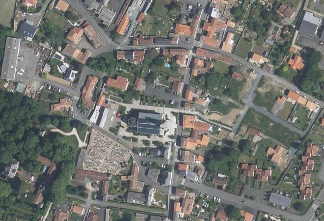 Vue aérienne Marché de Chemillé-en-Anjou, Chemillé-en-Anjou