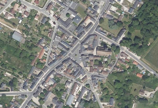 Vue aérienne Marché de Chilleurs-aux-Bois, Chilleurs-aux-Bois