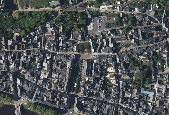 Vue aérienne Marché de Chinon, Chinon