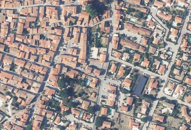 Vue aérienne Marché de Claira, Claira