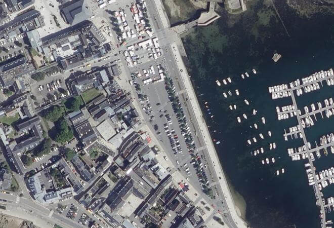 Vue aérienne Marché de Concarneau, Concarneau