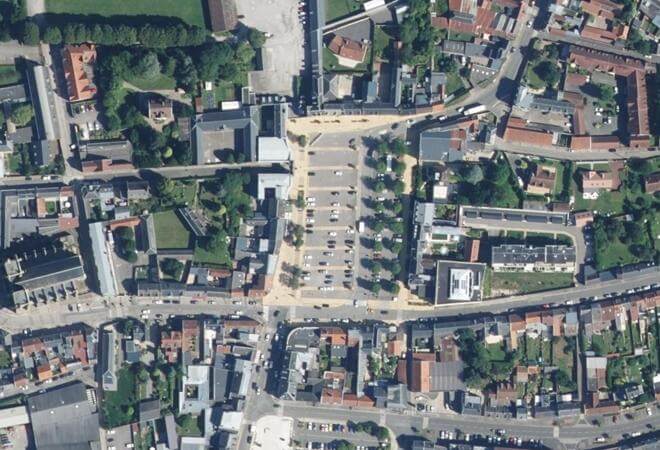 Vue aérienne Marché de Corbie, Corbie