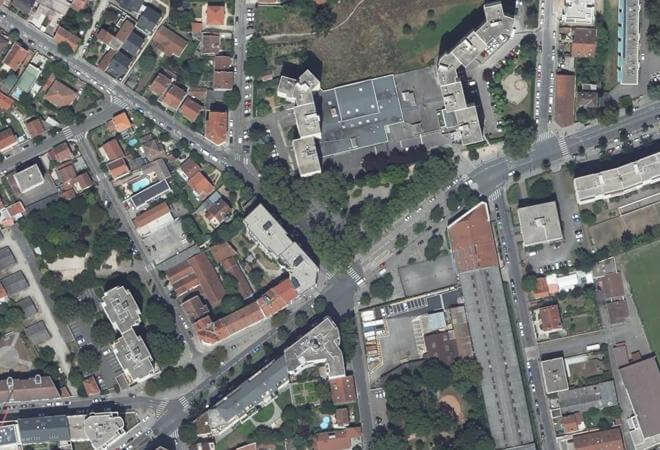 Vue aérienne Marché de Croix luizet, Villeurbanne