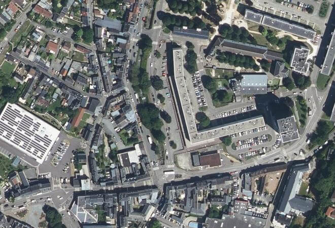 Vue aérienne Marché de Darnétal, Darnétal