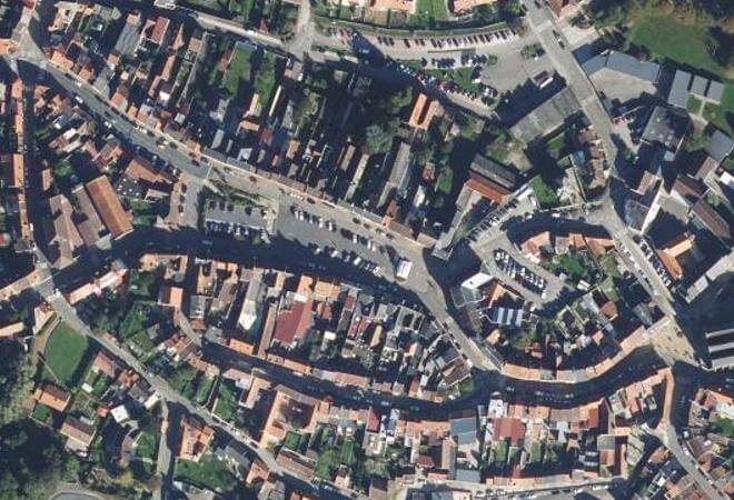 Vue aérienne Marché de Desvres, Desvres