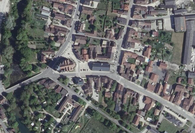 Vue aérienne Marché de Dienville, Dienville