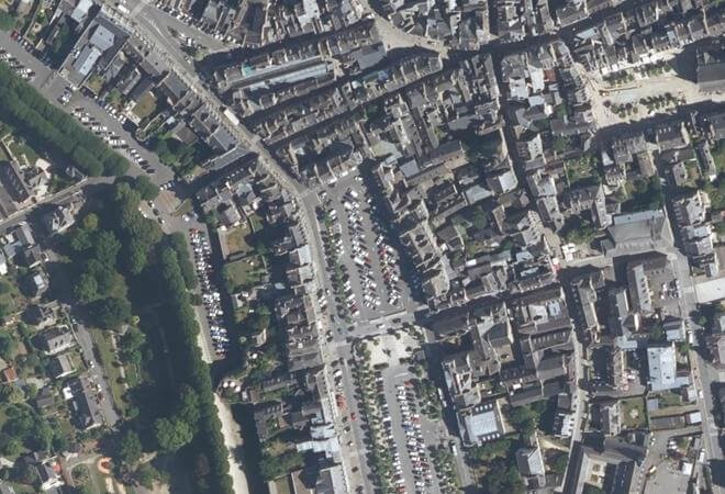 Vue aérienne Marché de Dinan, Dinan