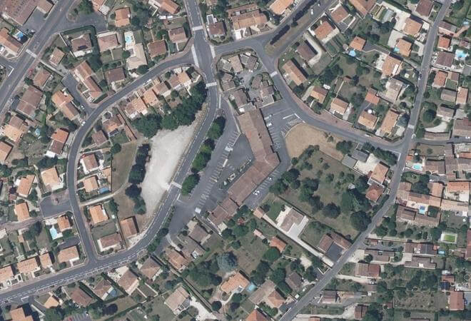 Vue aérienne Marché de Fléac, Fléac
