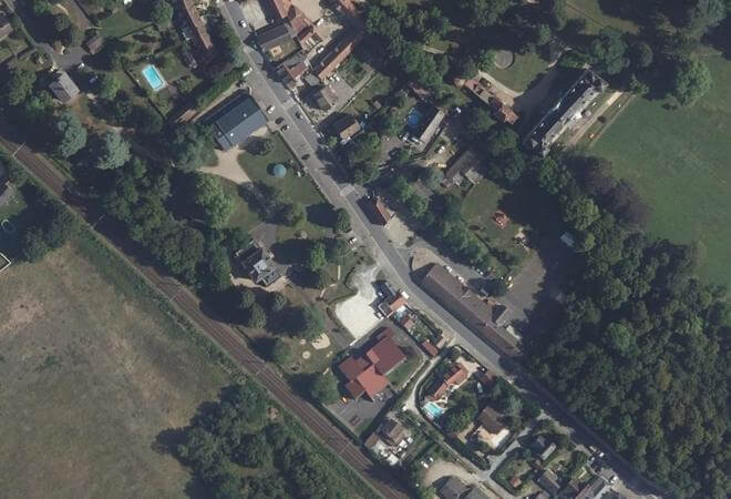 Vue aérienne Marché de Foëcy, Foëcy