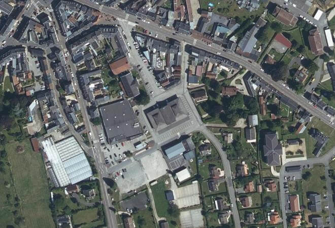 Vue aérienne Marché de Forges-les-Eaux, Forges-les-Eaux