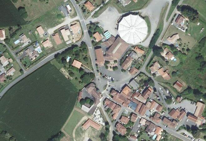 Vue aérienne Marché de Gamarde-les-Bains, Gamarde-les-Bains