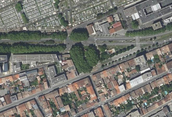 Vue aérienne Marché de Gaviniès, Bordeaux