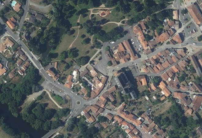 Vue aérienne Marché de Gétigné, Gétigné