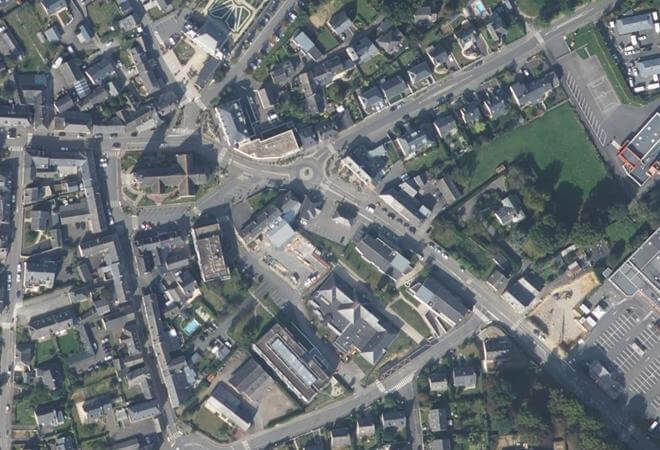 Vue aérienne Marché de Gévezé, Gévezé