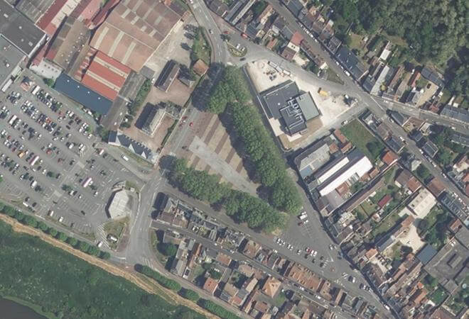 Vue aérienne Marché de Gien, Gien