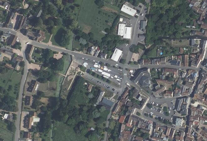 Vue aérienne Marché de Graçay, Graçay