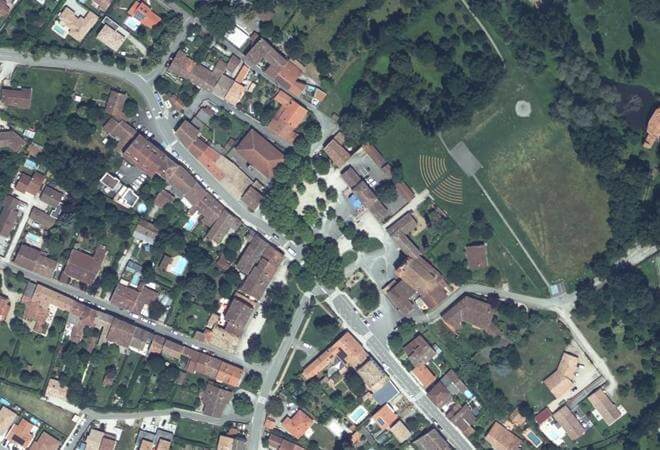 Vue aérienne Marché de Gragnague, Gragnague