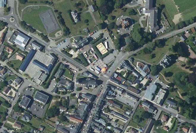 Vue aérienne Marché de Grand Bourgtheroulde, Grand Bourgtheroulde
