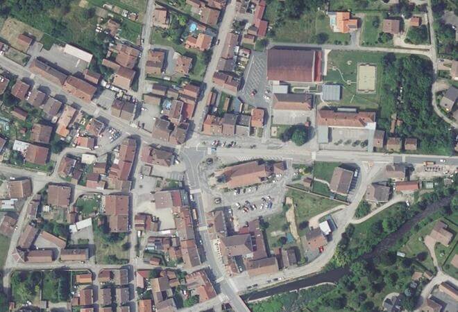 Vue aérienne Marché de Granges Aumontzey, Granges-Aumontzey