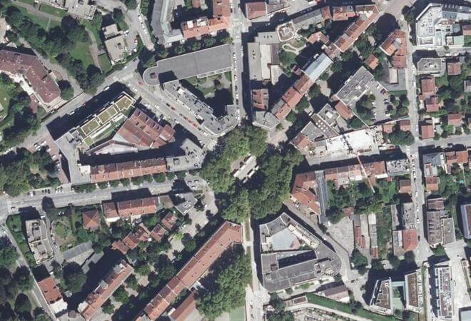 Vue aérienne Marché de Grenoble, Grenoble