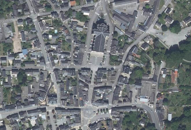 Vue aérienne Marché de Guémené-Penfao, Guémené-Penfao