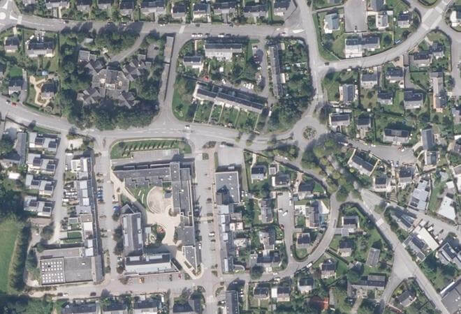 Vue aérienne Marché de Guidel, Guidel