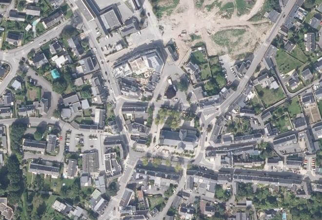 Vue aérienne Marché de Guidel, Guidel