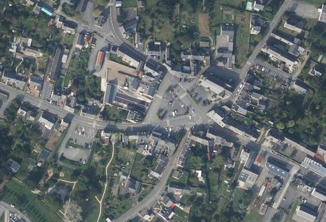 Vue aérienne Marché de Guipry, Guipry-Messac