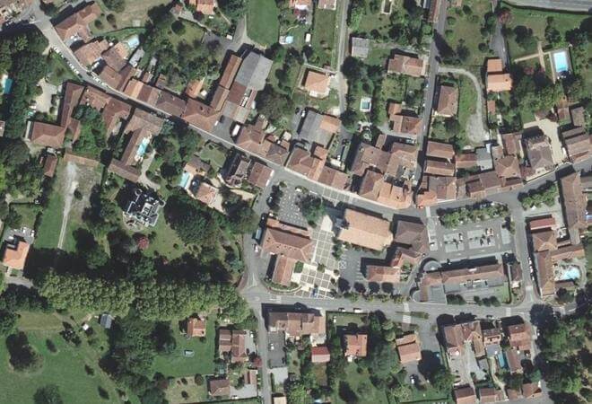 Vue aérienne Marché de Habas, Habas