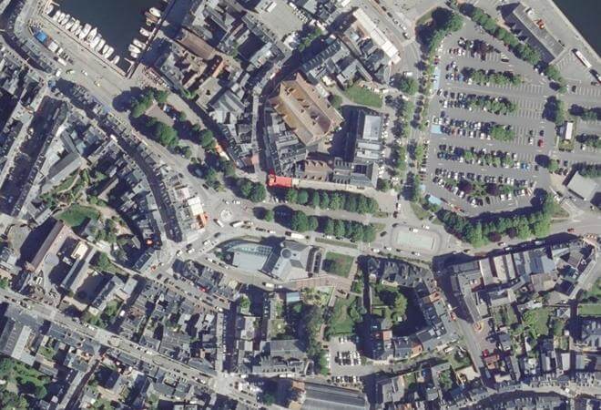 Vue aérienne Marché de Honfleur, Honfleur