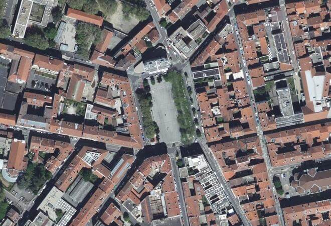 Vue aérienne Marché de Jacquard, Saint-Étienne