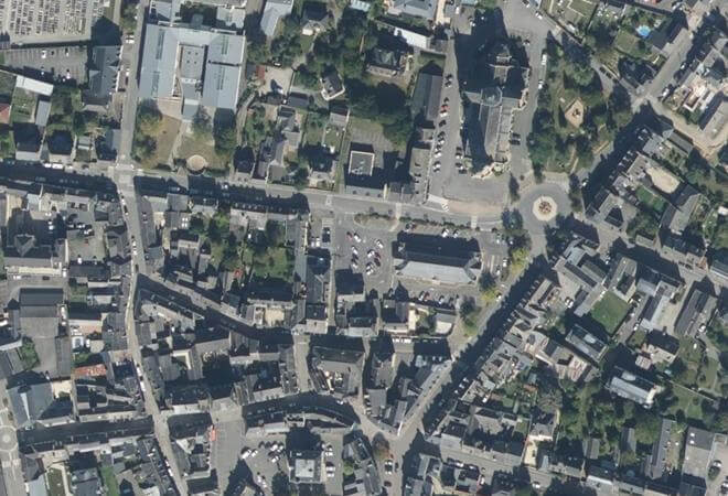 Vue aérienne Marché de Janzé, Janzé