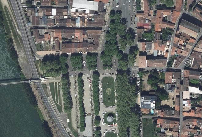 Vue aérienne Marché de Jasmin, Agen