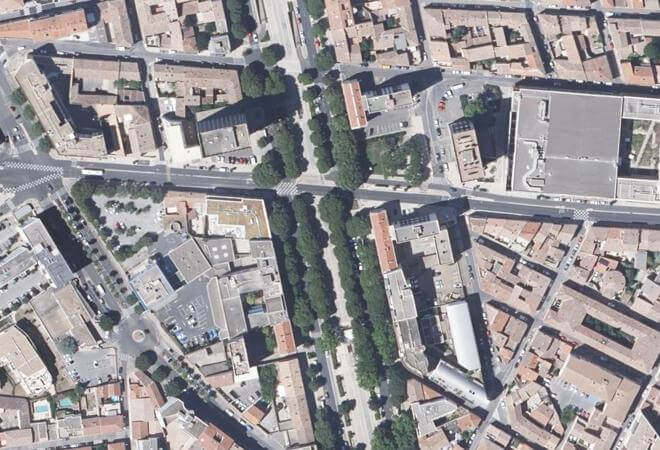 Vue aérienne Marché de Jean Jaurès, Nîmes