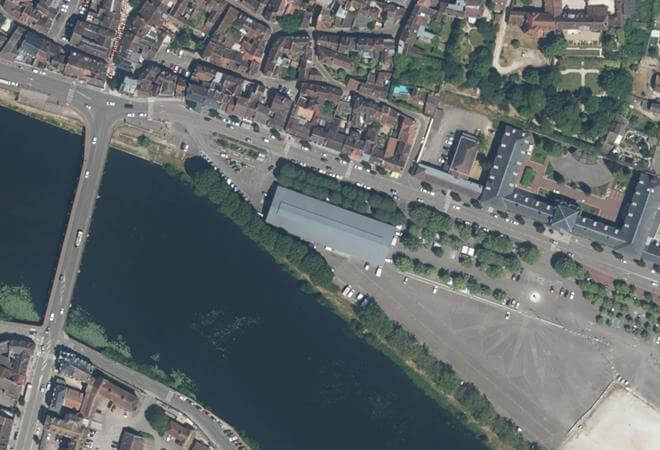 Vue aérienne Marché de Joigny, Joigny