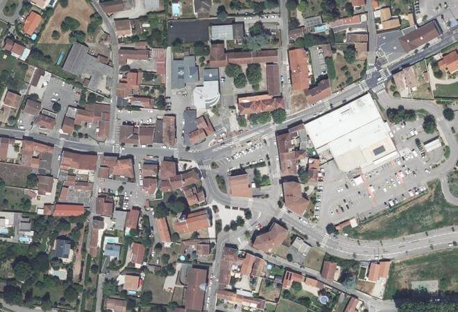 Vue aérienne Marché de Jonage, Jonage