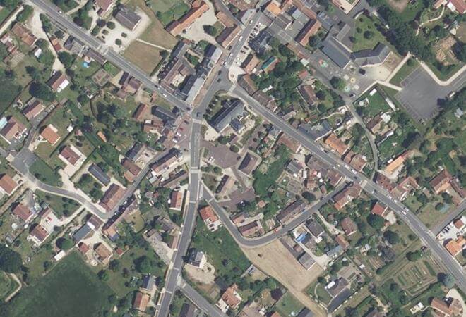 Vue aérienne Marché de Jouy le Potier, Jouy-le-Potier