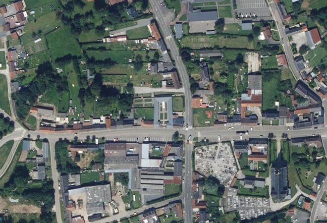 Vue aérienne Marché de l’Abreuvoir, Bernaville