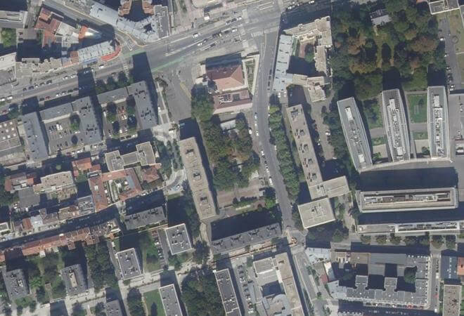 Vue aérienne Marché de l'Église, Pantin