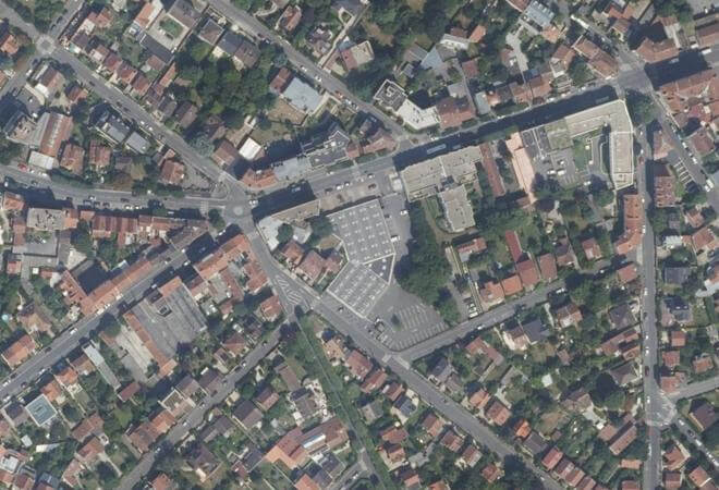 Vue aérienne Marché de l'Époque, Villemomble