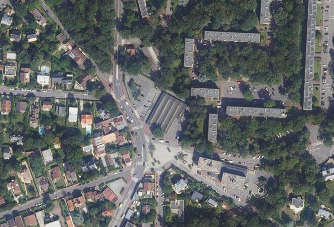 Vue aérienne Marché de l’Étang Sec, La Celle-Saint-Cloud