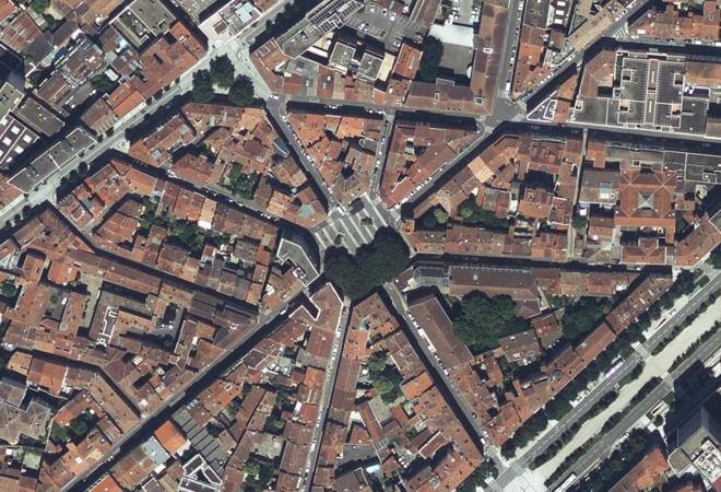 Vue aérienne Marché de l'Étoile de Belfort, Toulouse