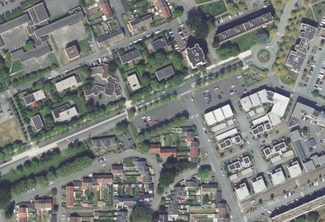 Vue aérienne Marché de l'Europe, Grande-Synthe