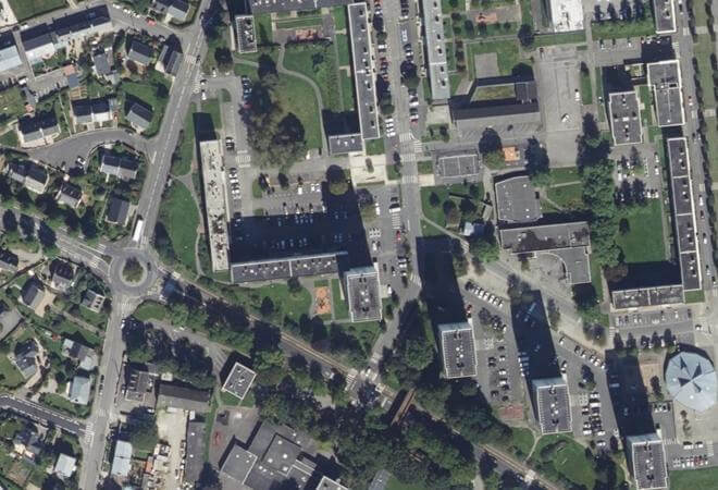 Vue aérienne Marché de l'Europe, Brest