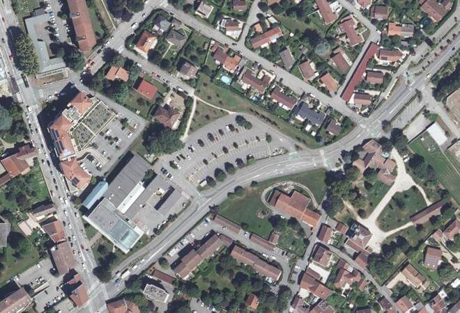 Vue aérienne Marché de l'Odyssée, Eybens