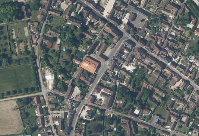 Vue aérienne Marché de l'Oreuse, Thorigny-sur-Oreuse