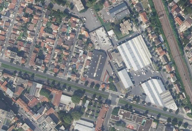 Vue aérienne Marché de la Briche, Épinay-sur-Seine