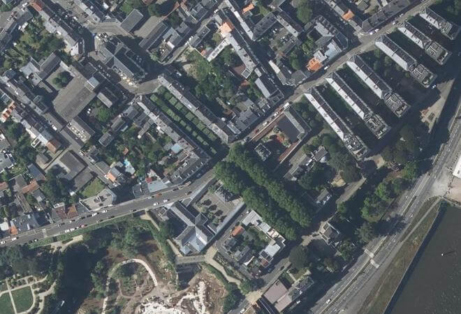 Vue aérienne Marché de la butte Sainte-Anne, Nantes