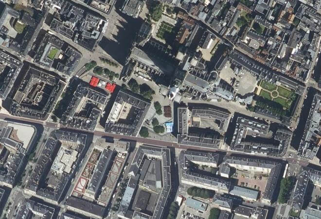 Vue aérienne Marché de la Calende, Rouen
